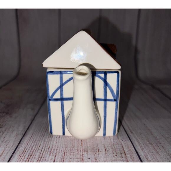 Haldon Group Blue Cream Ceramic Kitchen English Cottage Village Town Tea Set 3x - Picture 14 of 16